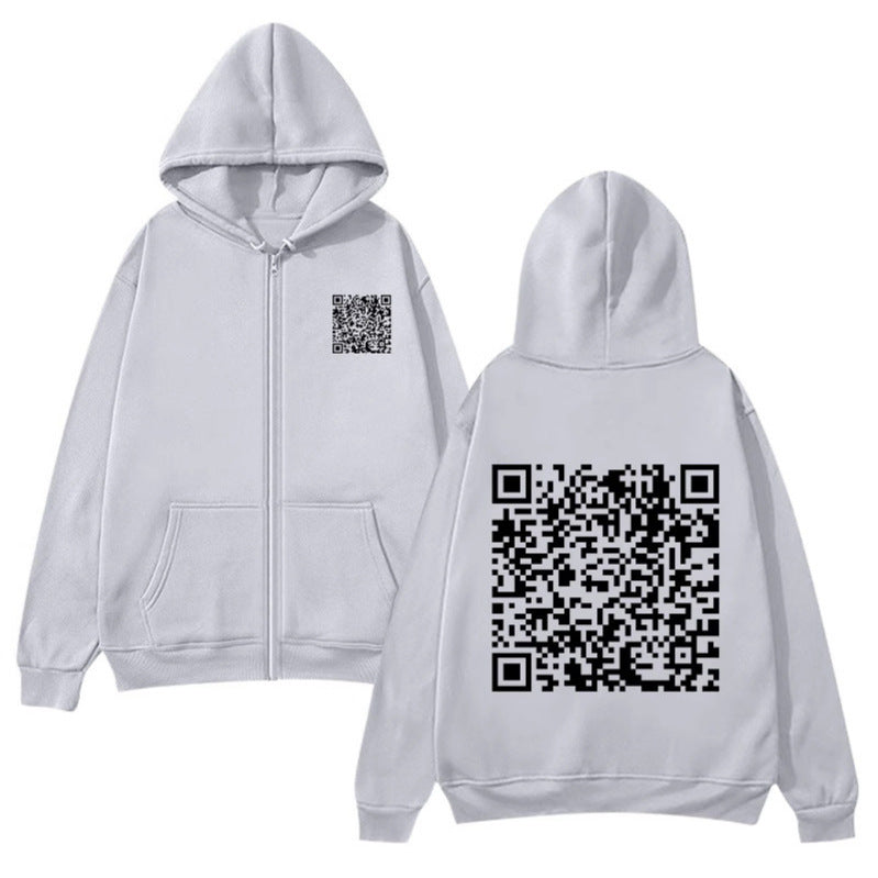 Damen Kapuzenjacke Weiches Fleece QR-Code-Design Eveloria
