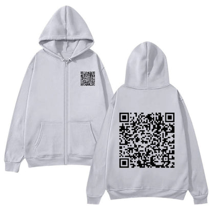 Damen Kapuzenjacke Weiches Fleece QR-Code-Design Eveloria