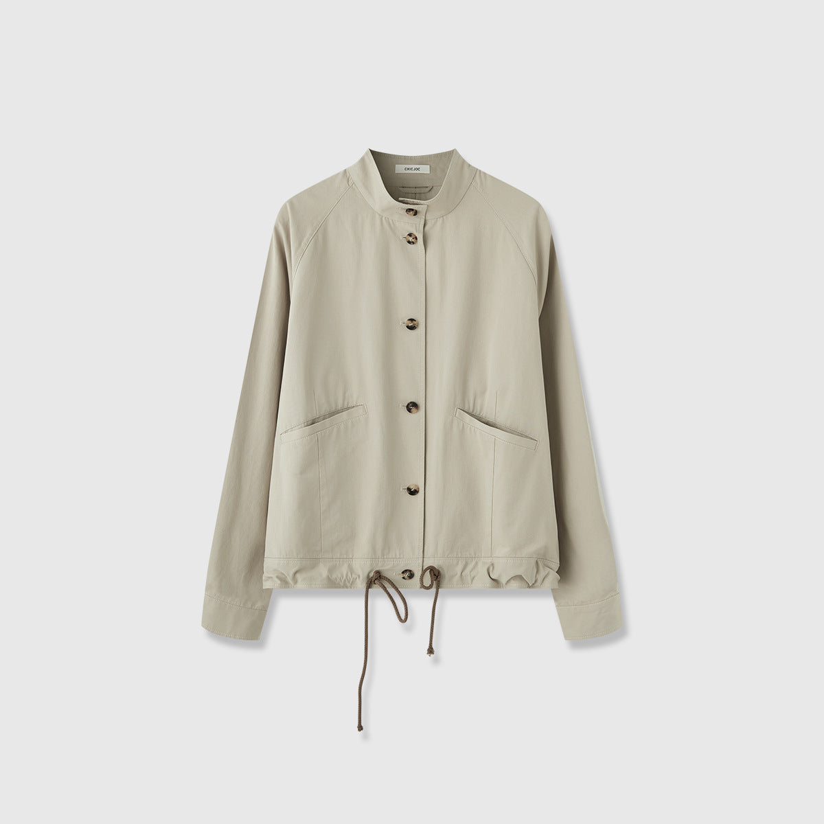 Damen Übergangsjacke mit Kapuze und verstellbarem Bund