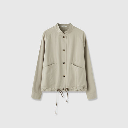 Damen Übergangsjacke mit Kapuze und verstellbarem Bund