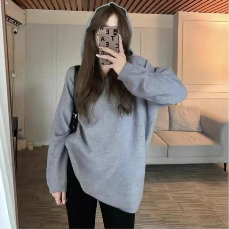 Damen Kapuzenpullover Lässig Weite Passform Elegantes Design