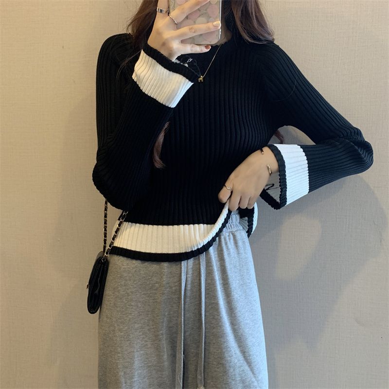 Damen Rippstrickpullover Lässiger Schnitt Eveloria