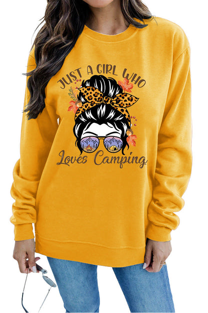 Damen Sweatshirt Campingmotiv Eveloria