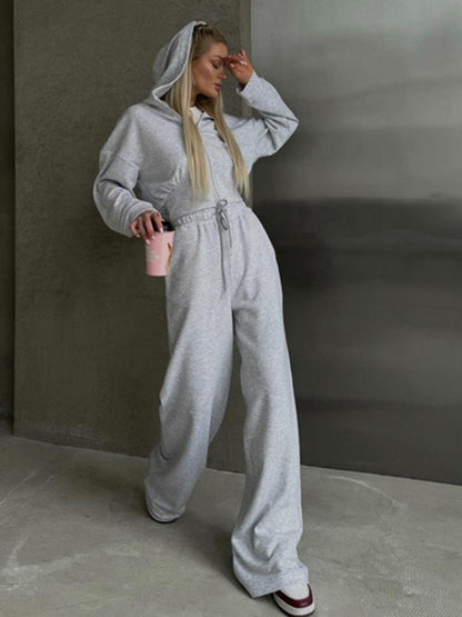 Damen Sweat- und Jogginghose-Set Hochkragen Weites Design