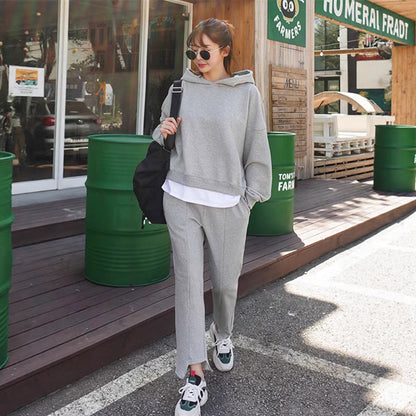 Damen Freizeit-Ensemble Hoodie Jogginghose Komfort Grüße nicht genug