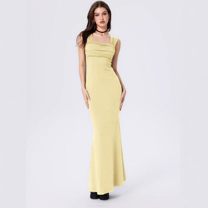 Damen Maxikleid Figurbetont Gerafftes Oberteil