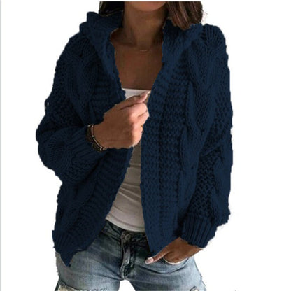 Damen Grobstrick-Cardigan mit Kapuze und tiefen Taschen Eveloria wird