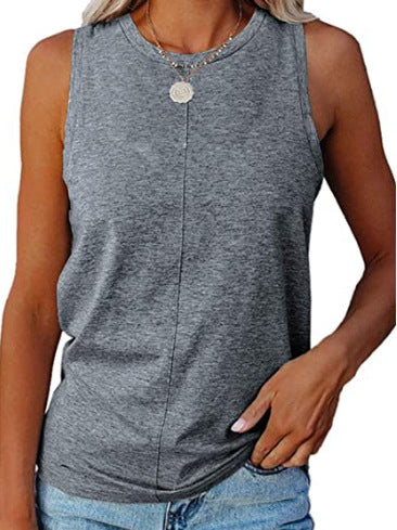 Damen Ärmelloses T-Shirt Elegant Schnitt Eveloria