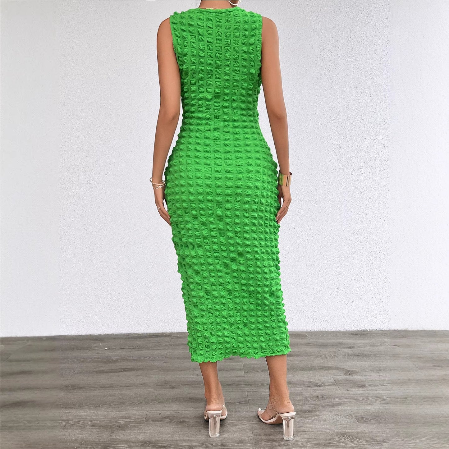 Damen Midi-Kleid Strukturiert Figurschmeichelnd Eveloria