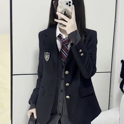 Damen Blazer Schuluniform Eveloria Marineblau