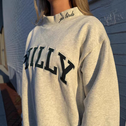 Damen Oversized Sweatshirt mit Schriftzug