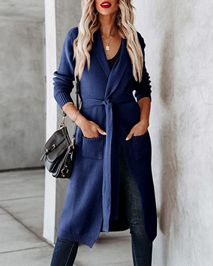 Damen Grobstrick Cardigan mit Taschen Eveloria