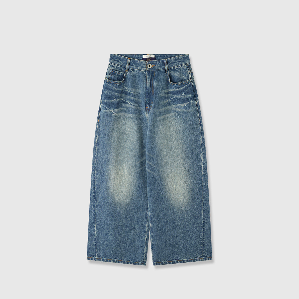 Damen Weite Jeans Hochbund Eveloria