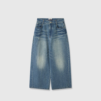 Damen Weite Jeans Hochbund Eveloria