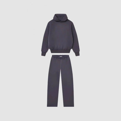 Damen Sweatshirt-Hose-Set Hochkragen Lässiger Schnitt Grau Eveloria