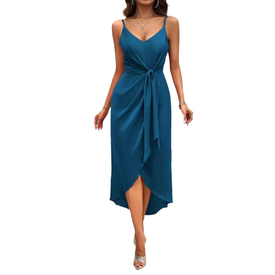 Damen Wickelkleid V-Ausschnitt Asymmetrisch Eveloria