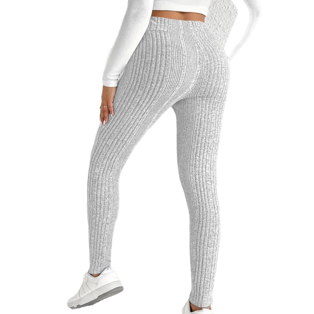 Damen Leggings Figurbetonter Stoff Streifenmuster