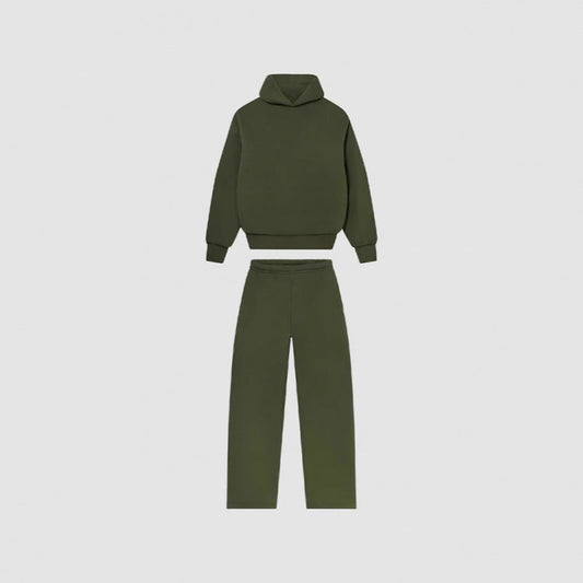 Damen Sweatshirt-Hose-Set Hochkragen Lässiger Schnitt Grau Eveloria - Eveloria