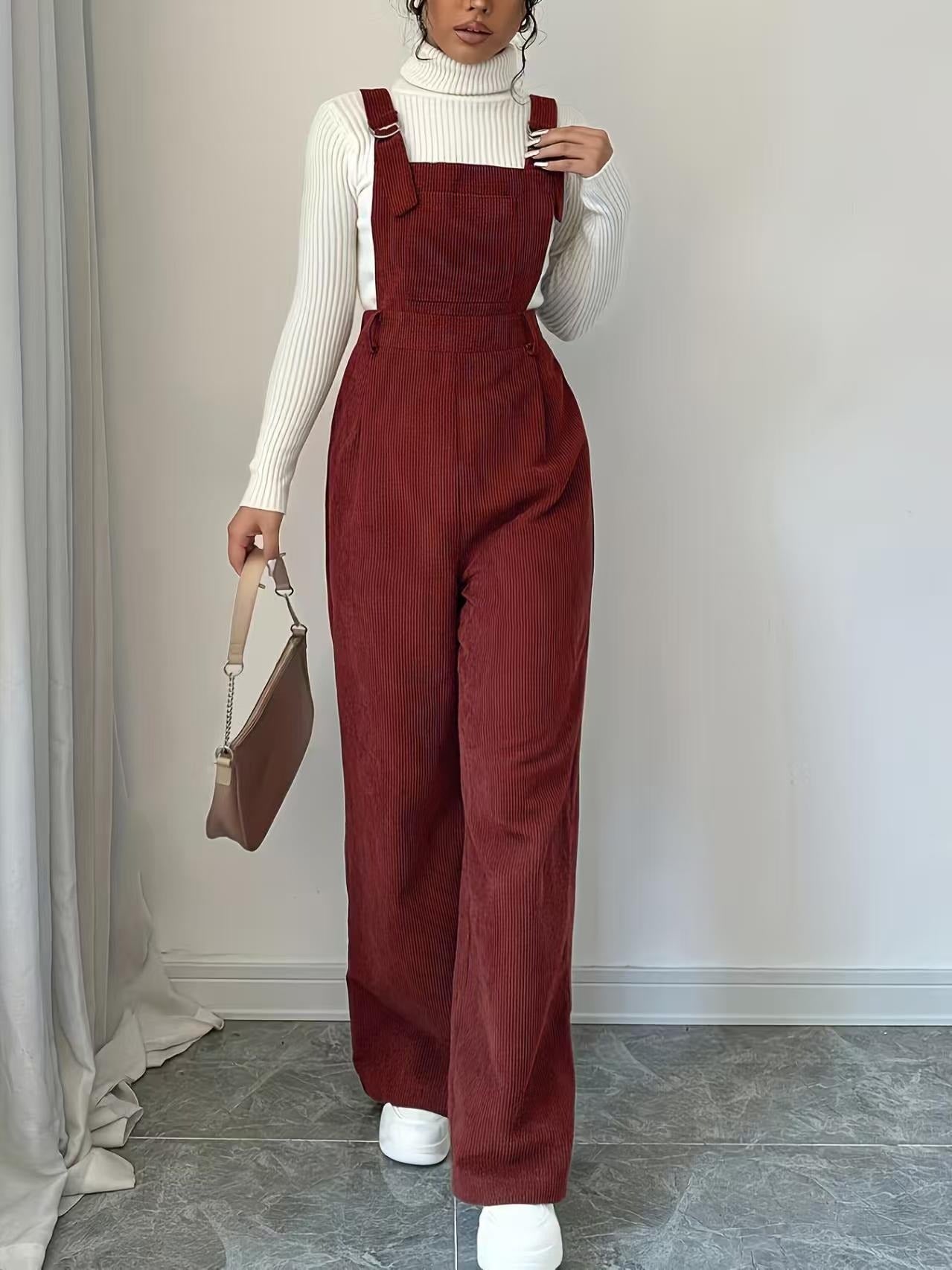 Damen Cord-Overall Lässig Geschnitten Eveloria