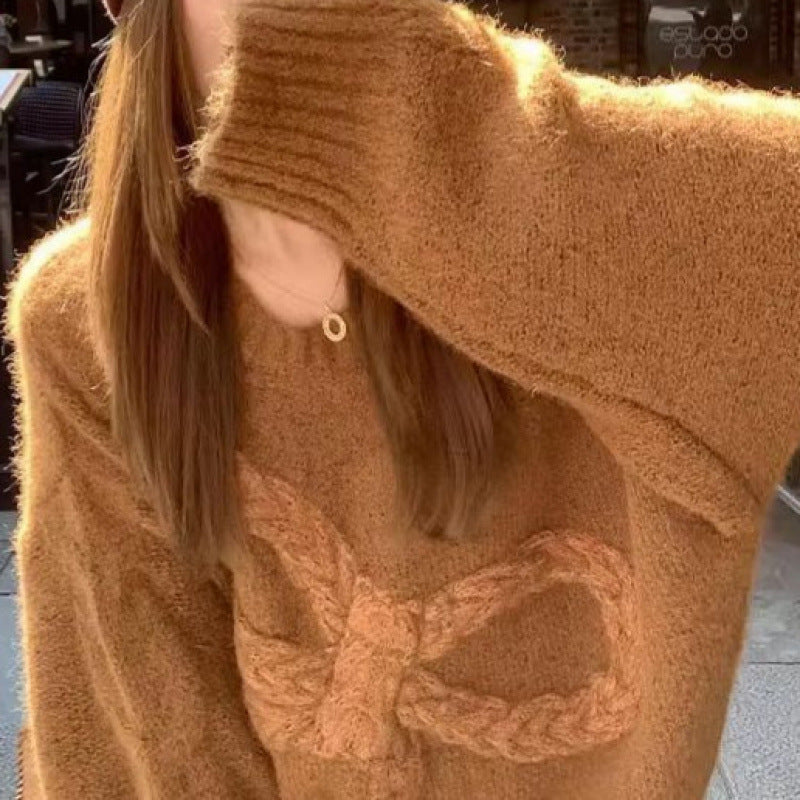 Damen Grobstrickpullover Zopfdesign Eveloria