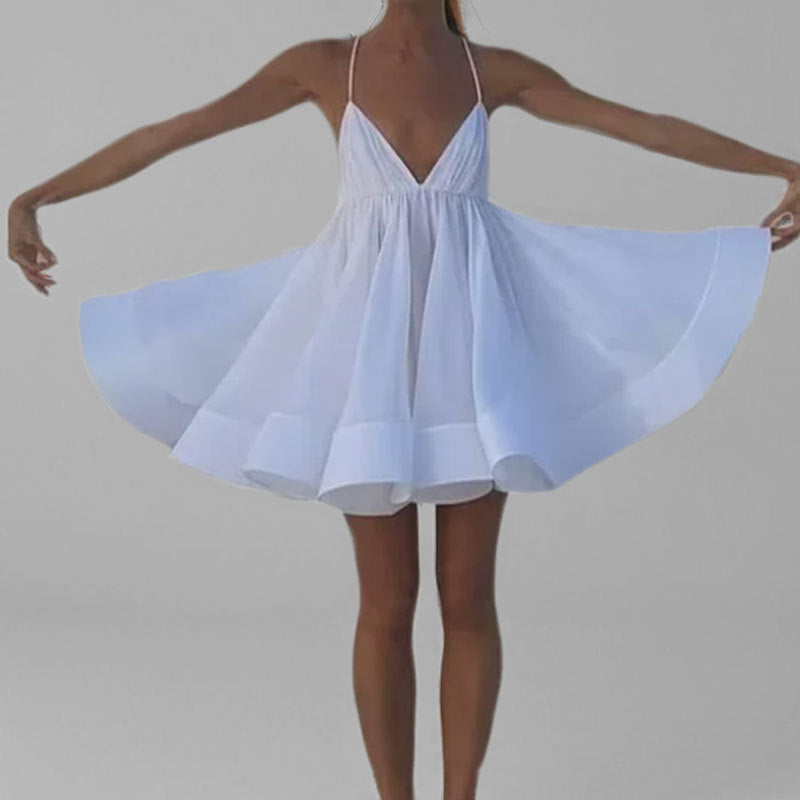 Damen Freizeitkleid V-Ausschnitt Schwingrock Sommerlich Eveloria
