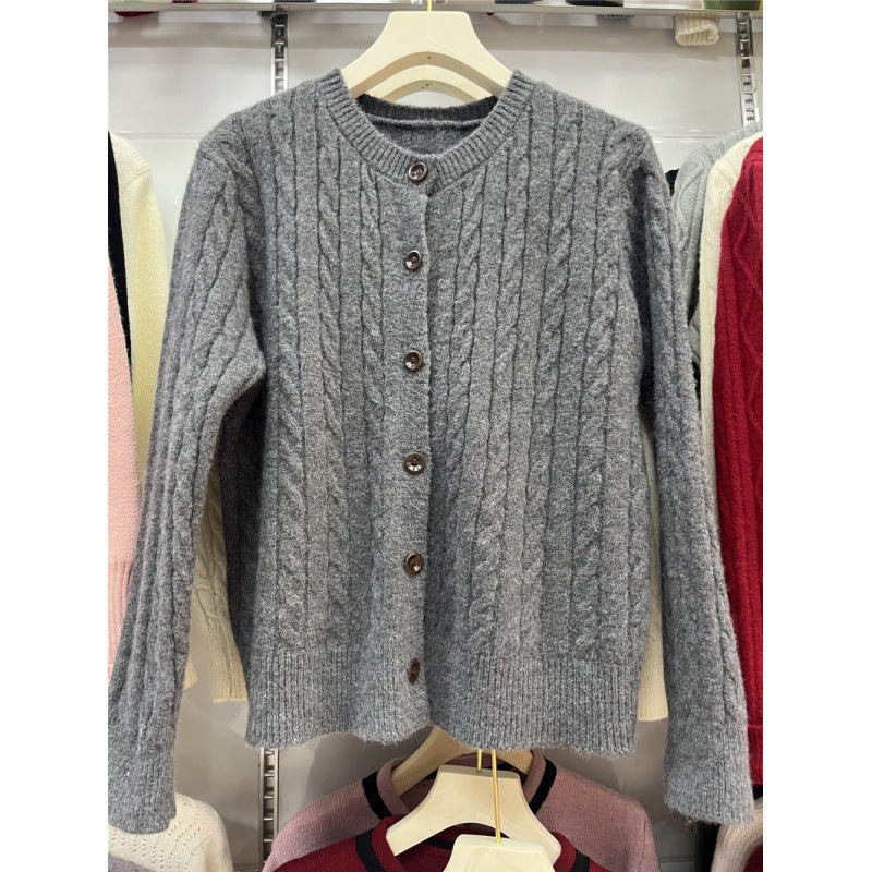 Damen Strickjacke Zopfmuster Eveloria