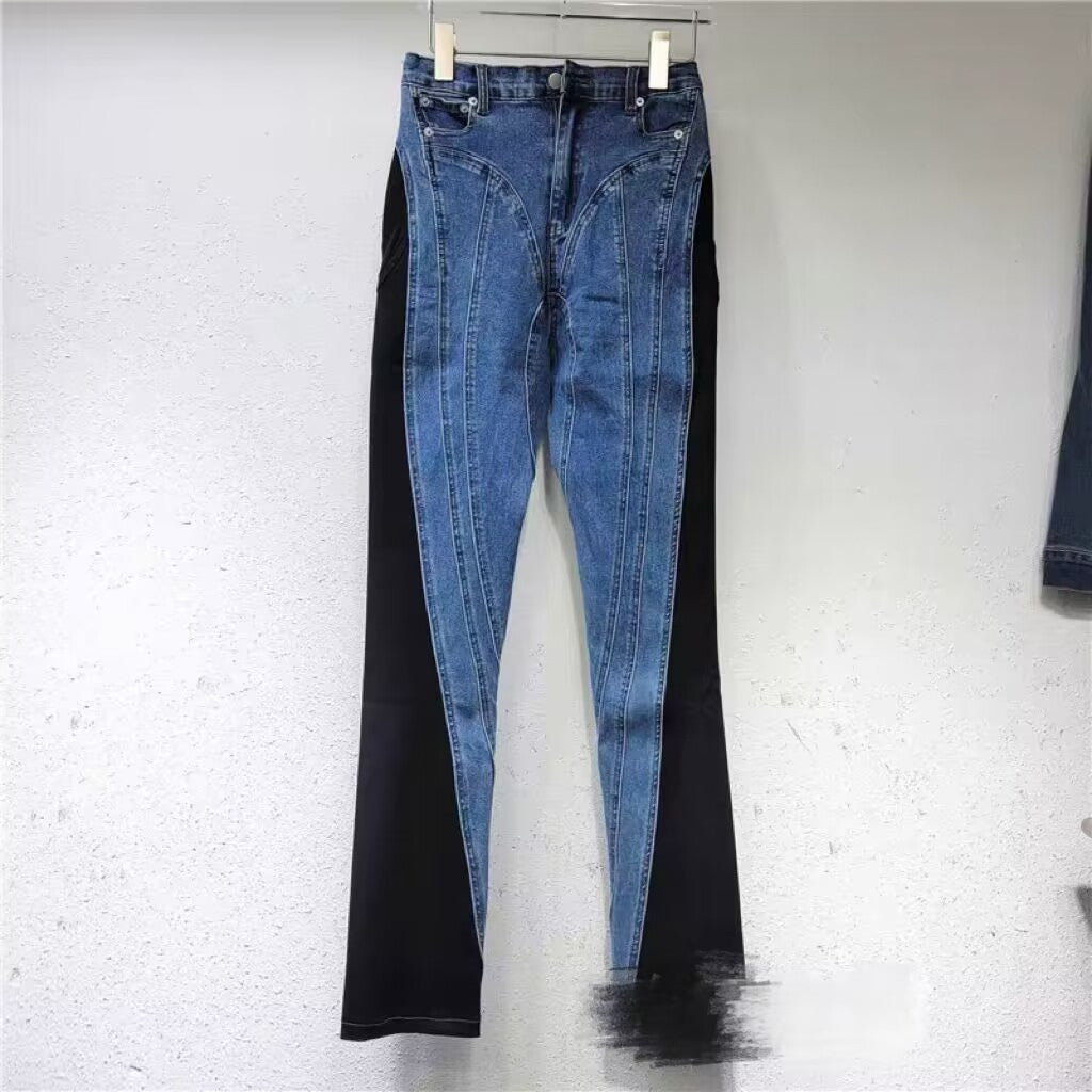 Damen High-Waist Jeans mit Schlitzen Eveloria