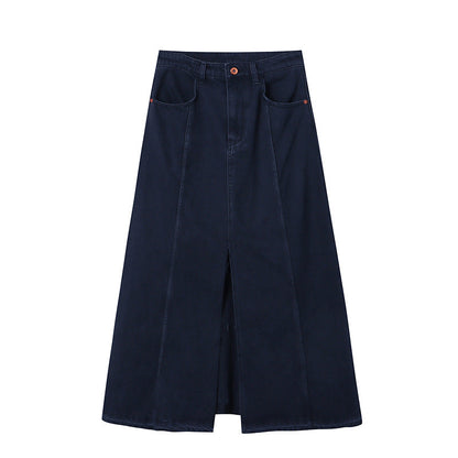 Damen Maxirock mit seitlichem Schlitz und hohem Bund