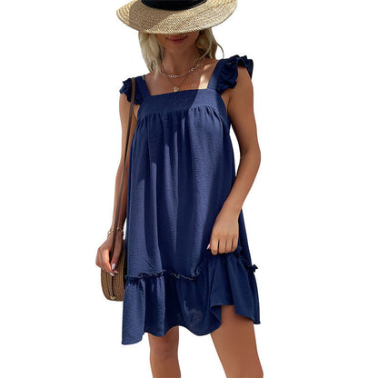Damen Freizeitkleid Rüschendetails Blumenmuster Eveloria