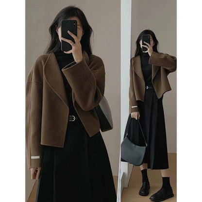 Damen Kurzjacke Modisch Schnitt Detailnähte Eveloria