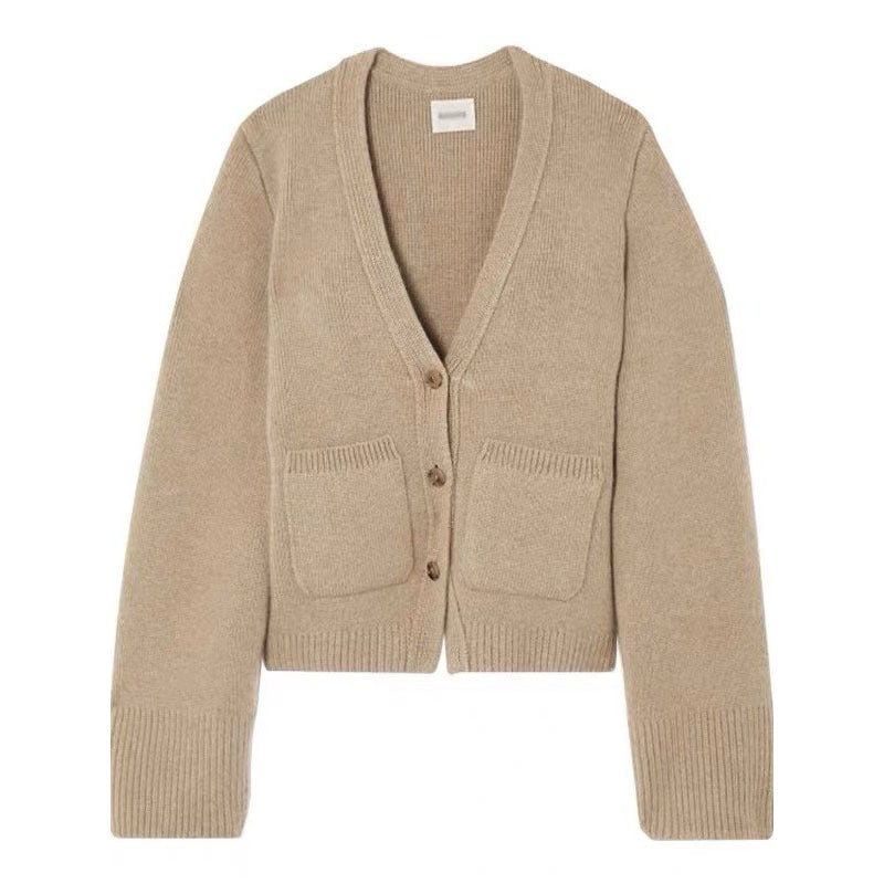 Damen Strickcardigan Übergroße Ärmel Kuschelig Grau Eveloria