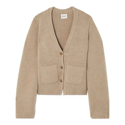 Damen Strickcardigan Übergroße Ärmel Kuschelig Grau Eveloria