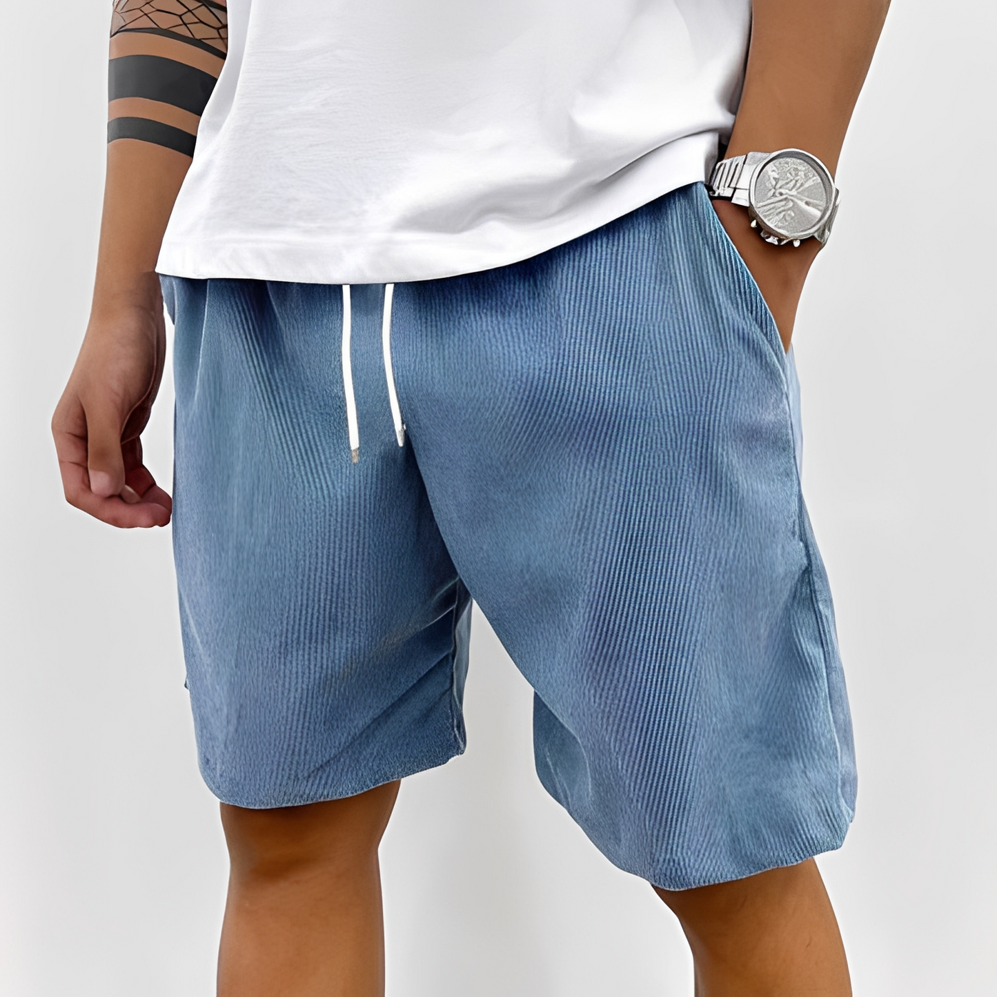 Herren Sommer-Shorts Verstellbar Leicht Beige