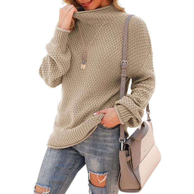 Damen Strickpullover Hohler Kragen Strukturiert Eveloria