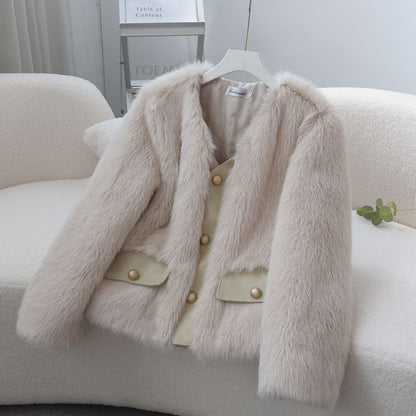 Damen Fuzzy Pelzjacke Eveloria