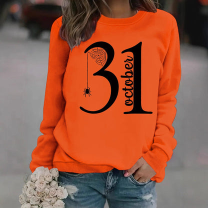 Damen Sweatshirt Halloween-Motiv Bequem Grau Eveloria