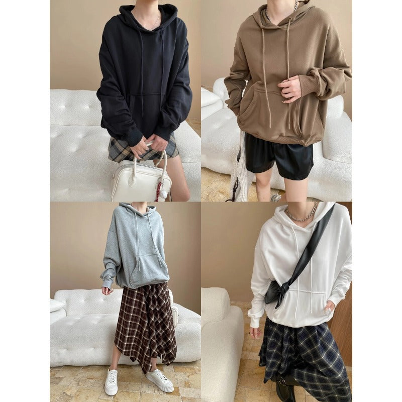Damen Kapuzenpullover Lässiger Schnitt Baumwolle Beige