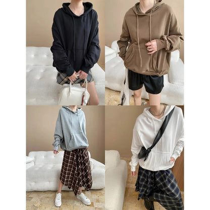 Damen Kapuzenpullover Lässiger Schnitt Baumwolle Beige