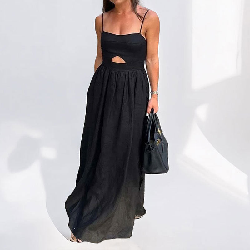 Damen Maxikleid Trägerlos Cut-Out-Design Eveloria
