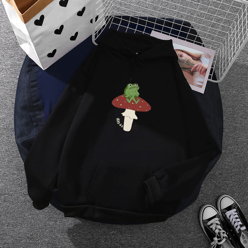 Damen Hoodie Frosch Motiv Eveloria
