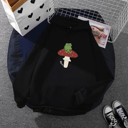 Damen Hoodie Frosch Motiv Eveloria