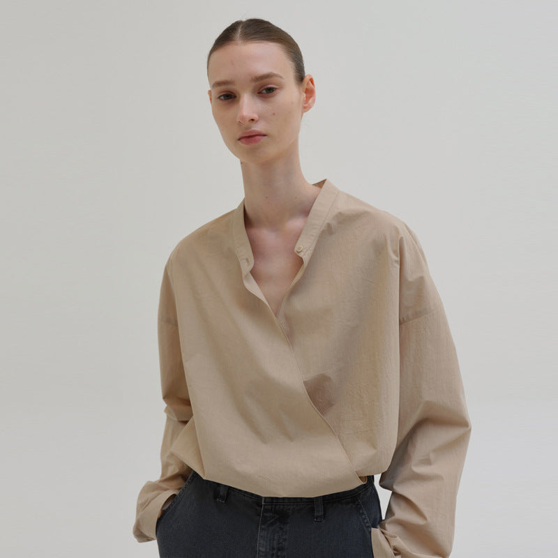 Damen Asymmetrische Bluse Minimalistisch Eveloria - Eveloria