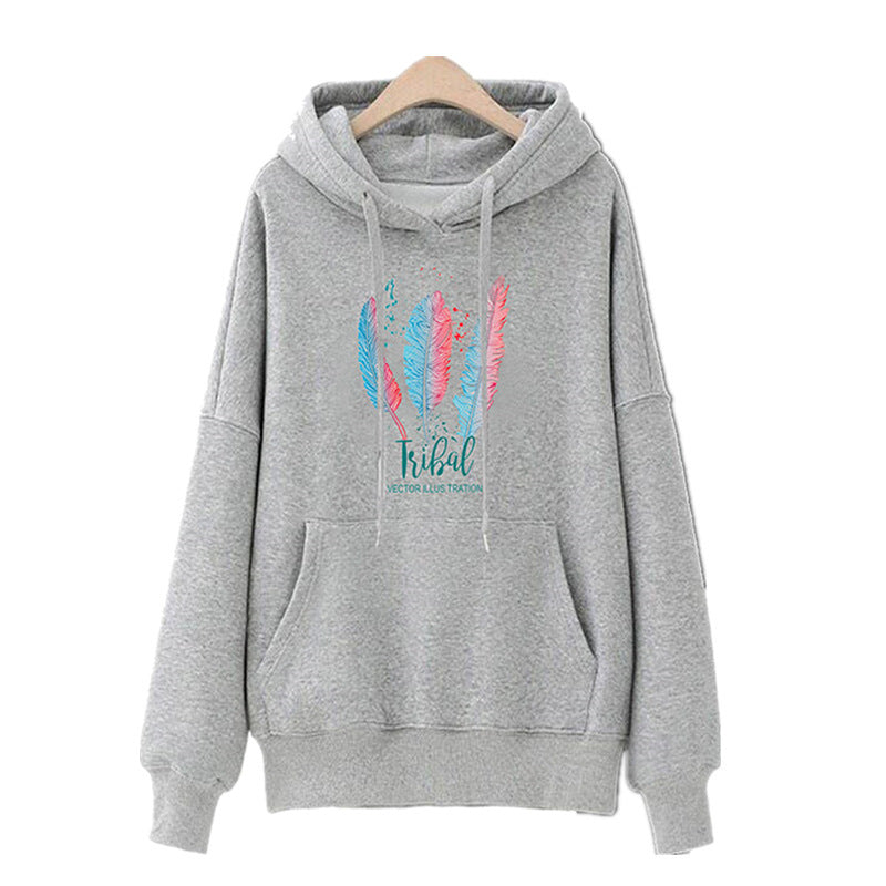 Damen Kapuzenpullover Tribal-Druck Weich Grün