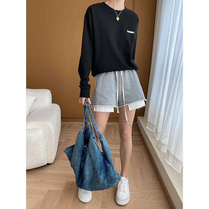 Damen Langarmshirt Sportlich Moderner Schnitt Eveloria