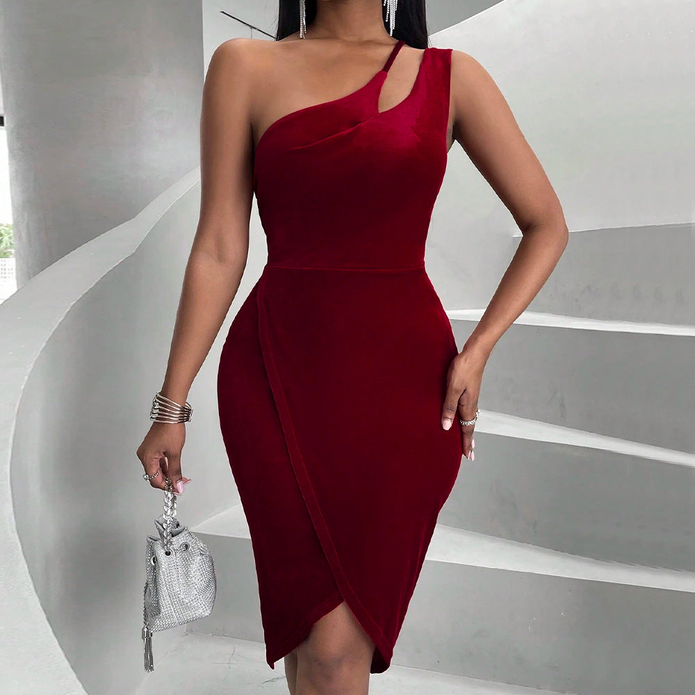 Damen Wickelkleid Asymmetrischer Schnitt Wasserfallausschnitt - Eveloria