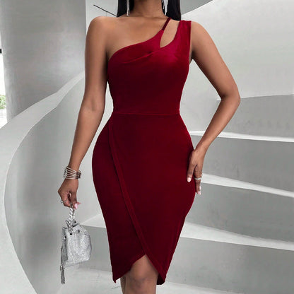 Damen Wickelkleid Asymmetrischer Schnitt Wasserfallausschnitt - Eveloria