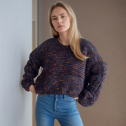 Damen Strickpullover Weit Schnitt Elegante Ärmel Eveloria