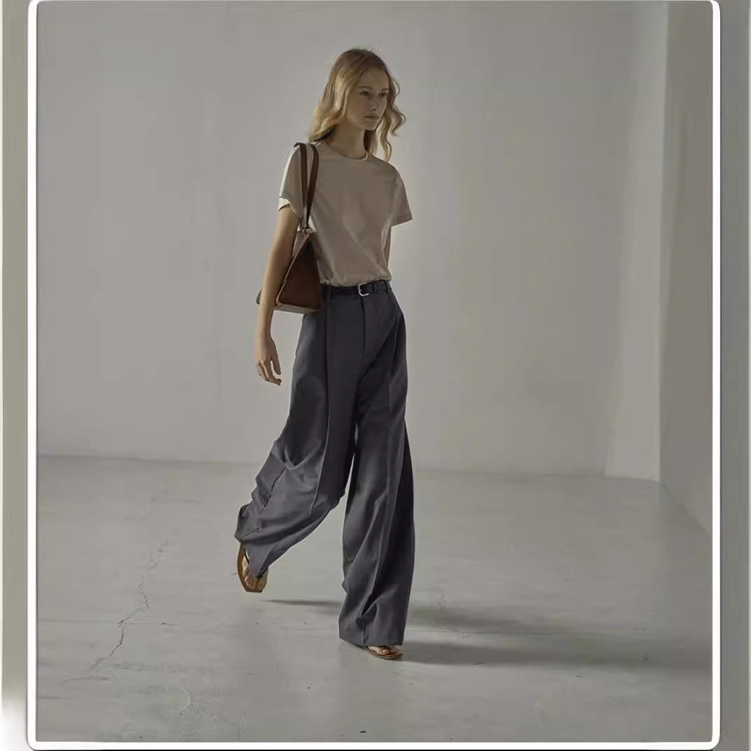 Damen Weite Hochbundhose mit Gürtel Eveloria