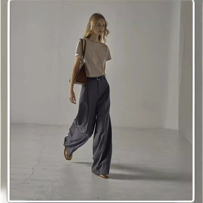 Damen Weite Hochbundhose mit Gürtel Eveloria