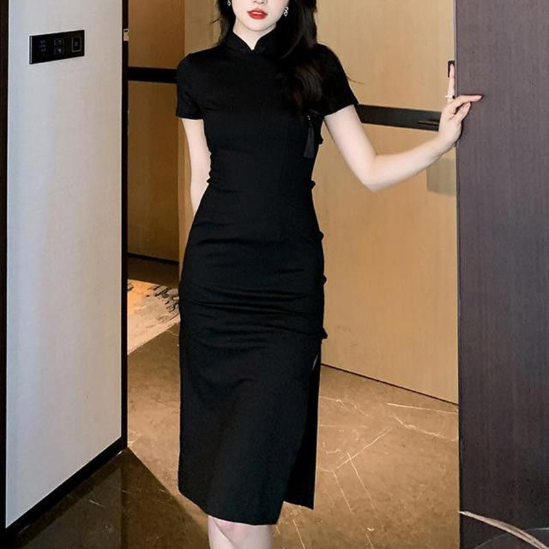 Eveloria Damen Bodycon-Kleid Kurzärmelig Hochschlitz